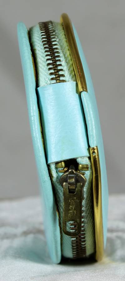 Orient Israel - Powder compact - Embroided leather - Zipper case