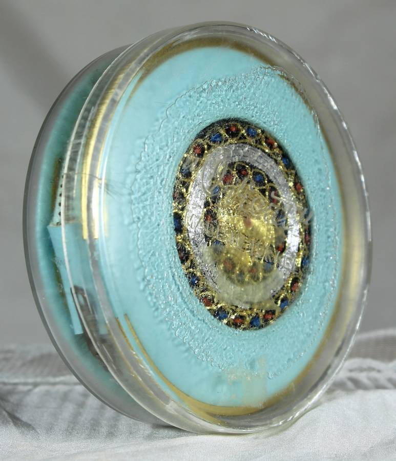 Orient Israel - Powder compact - Embroided leather - Zipper case