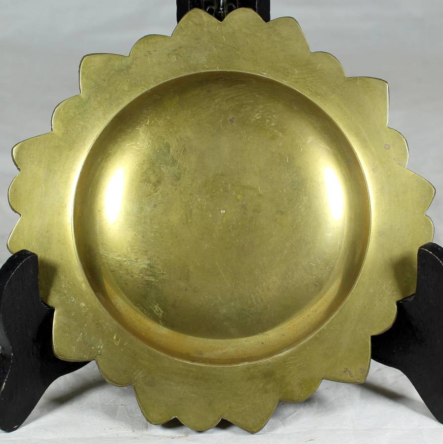 Engraved brass ashtray