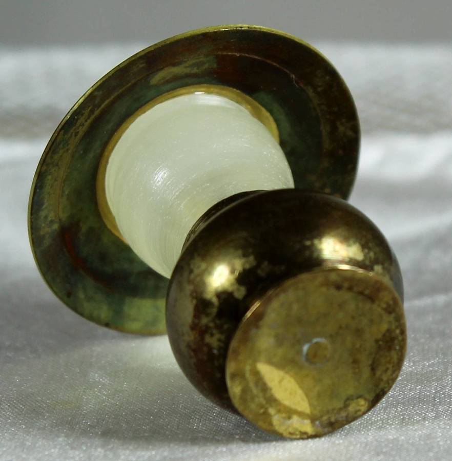 Miniature brass lamp with hood