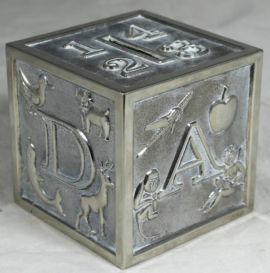 Alphabet metal money box