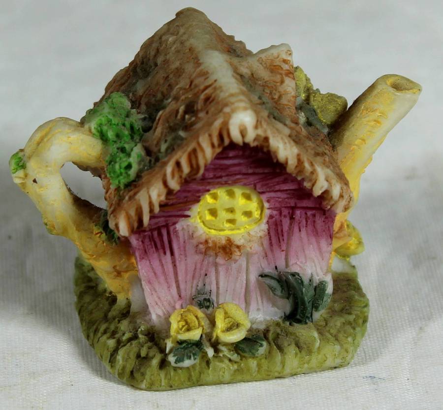 Miniature cottage tea pot