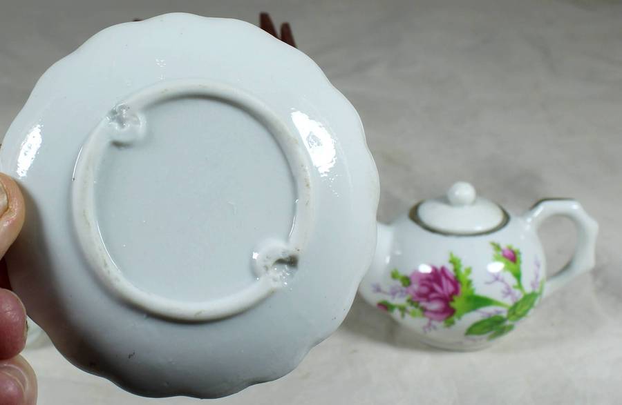 Miniature tea for one on a stand