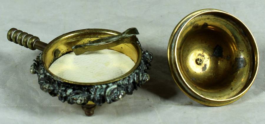 Miniature brass - Pill holder plus tongs