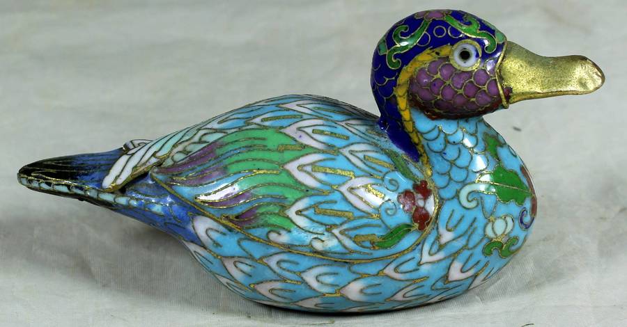 Cloisonne style duck