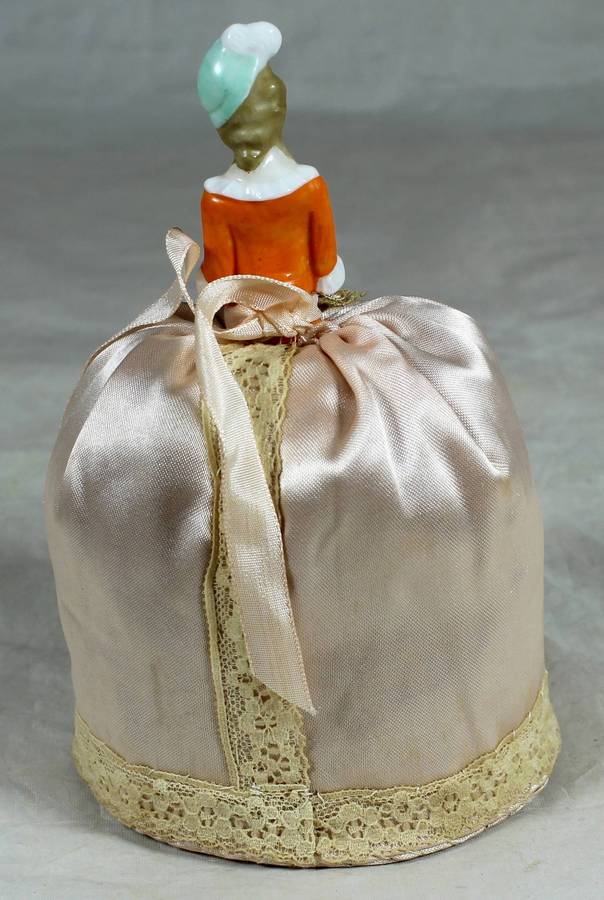 Vintage half-doll with dress and pin cushion - In summer dress