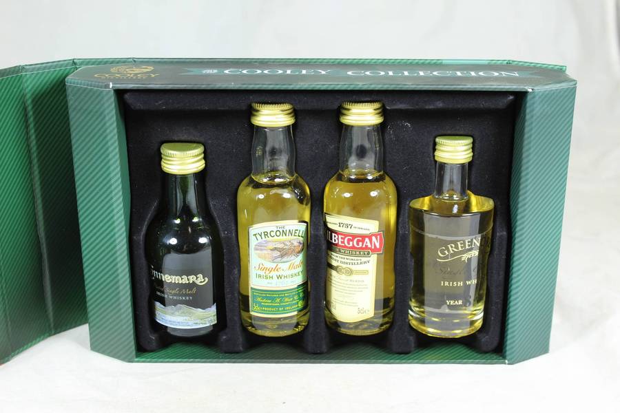 Mini liquor bottles - Cooley Irish whisky collection
