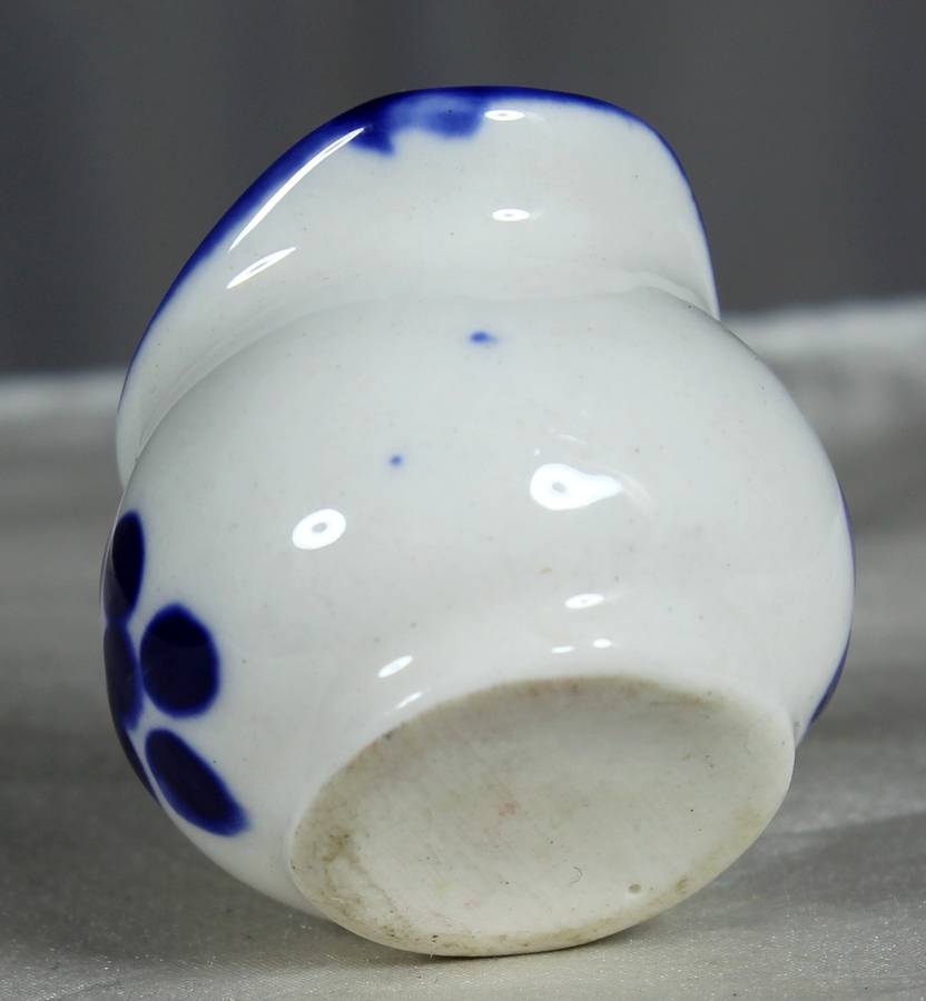 Miniature white & blue jug
