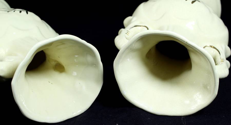 Pair of Creme & Gold Large Vases