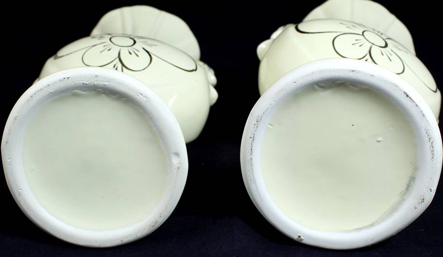 Pair of Creme & Gold Large Vases