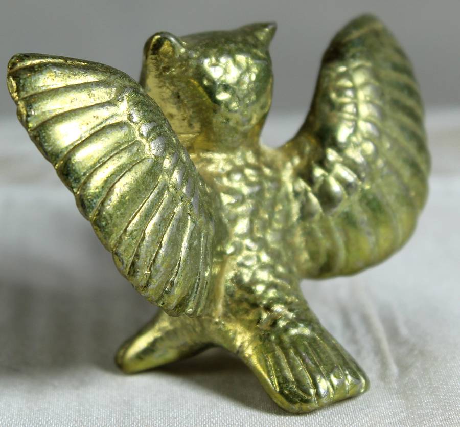 Miniature owl - brass - lead filled