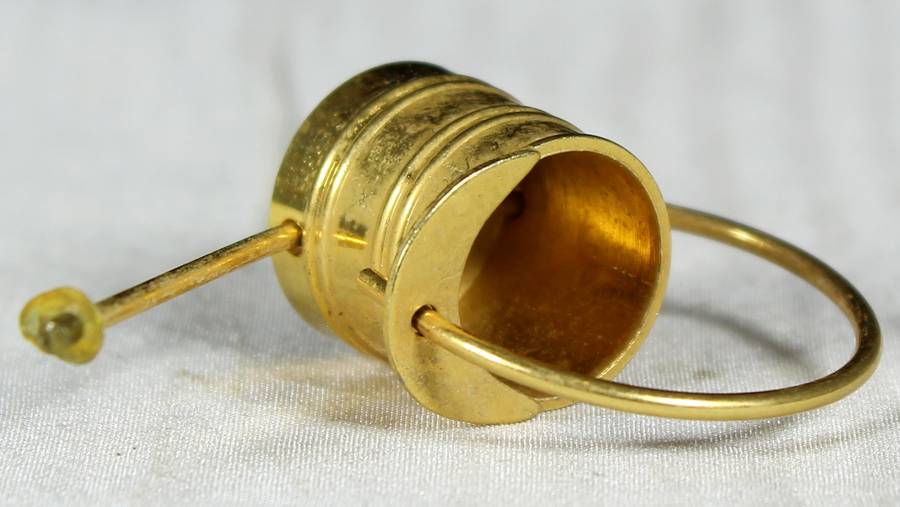 Miniature brass watering can