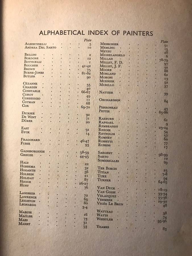 World Famous Paintings: One Hundred Reproductions in Colour - J Grieg Pirie (1939 Hardcover)