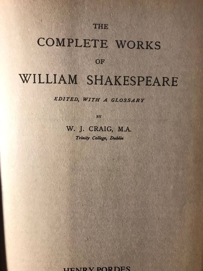 The Complete Works of William Shakespeare (1987 Hardcover)
