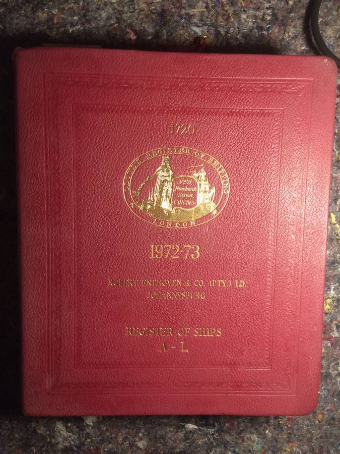Lloyd's Register of Shipping 1972-73: Register of Ships - 2 Vols (A-L & M-Z) RARE & LEATHER BOUND