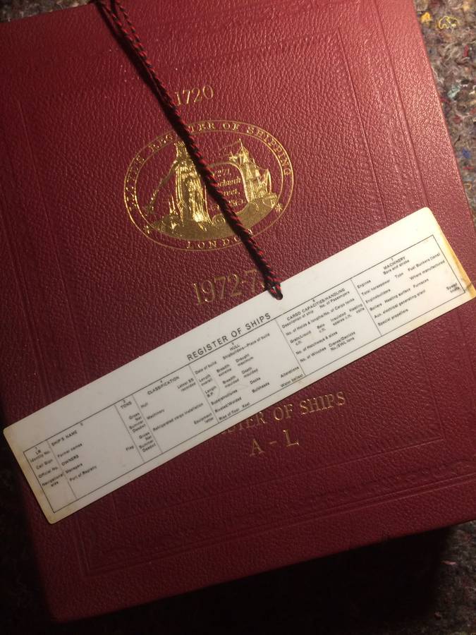 Lloyd's Register of Shipping 1972-73: Register of Ships - 2 Vols (A-L & M-Z) RARE & LEATHER BOUND