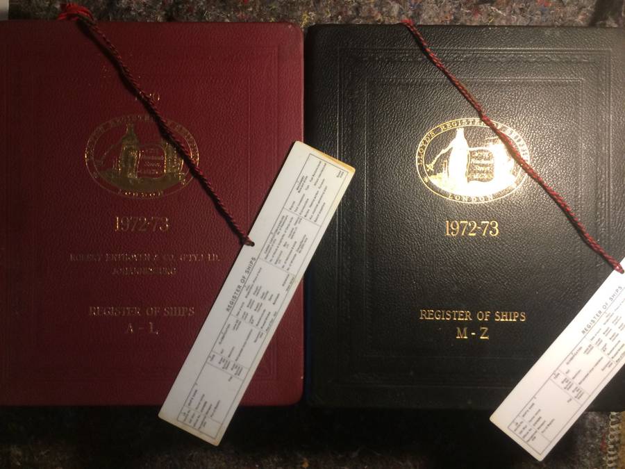 Lloyd's Register of Shipping 1972-73: Register of Ships - 2 Vols (A-L & M-Z) RARE & LEATHER BOUND