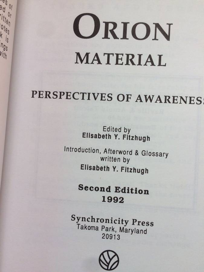 The Orion Material: Perspectives of Awareness - Elisabeth Fitzhugh