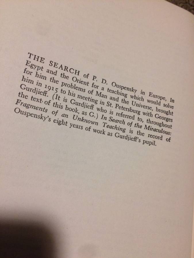 In Search of the Miraculous - PD Ouspensky (1965 Hardcover)
