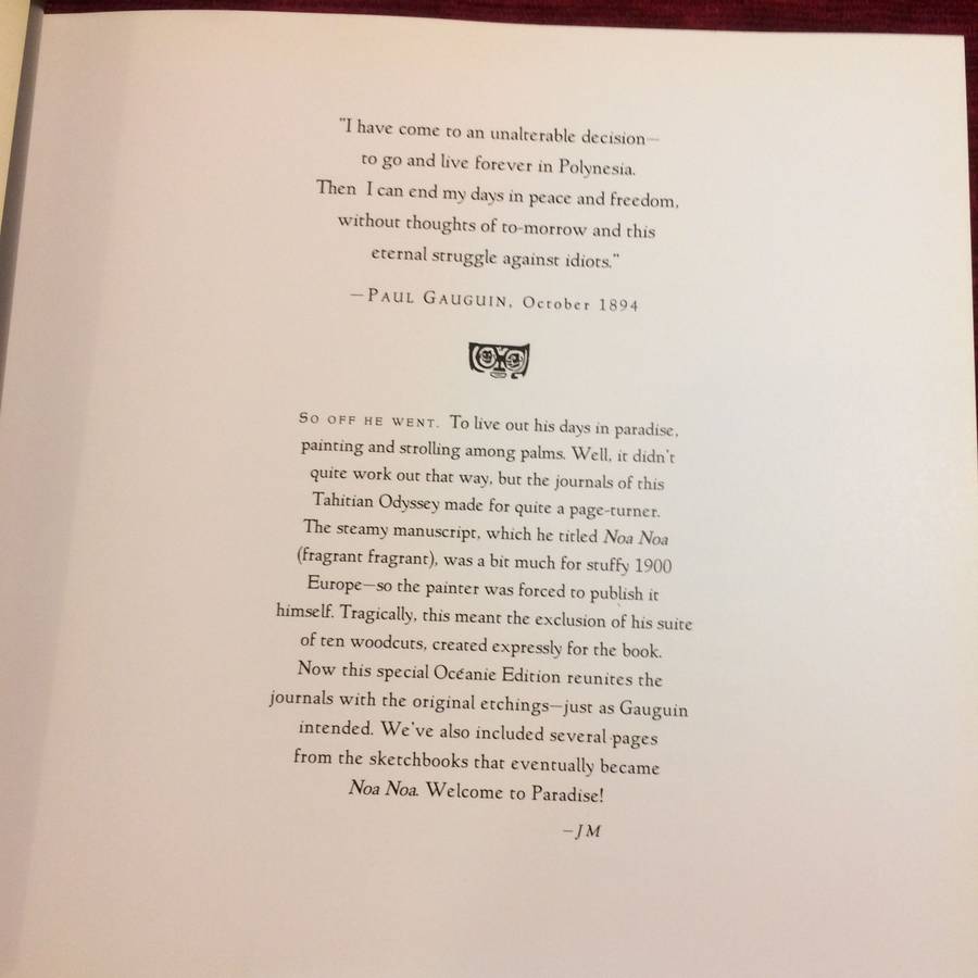 Noa Noa: The Tahiti Journal of Paul Gauguin | Oceanie Edition by John Miller (2005 Hardcover)