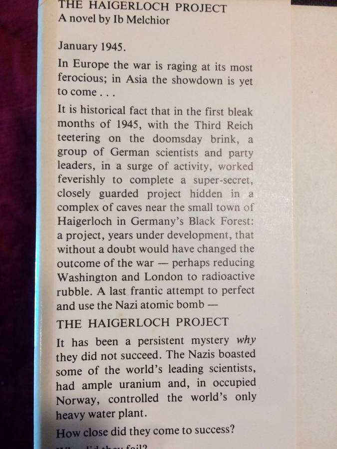 The Haigerloch Project - Ib Melchior (1977 1st Edition Hardcover)