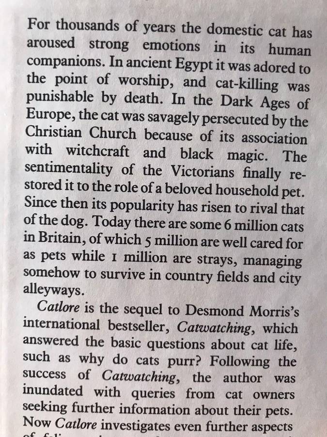 Catlore - Desmond Morris (1987 Harcover)