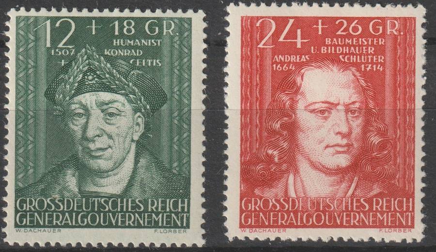 1944 Germany, General Government, Mi.No. 120 and 121, mint, hinged