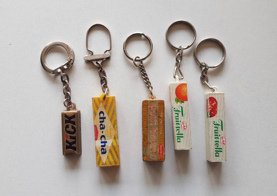 Keyrings - Dutch Advertising 1960's - 5x grocery items