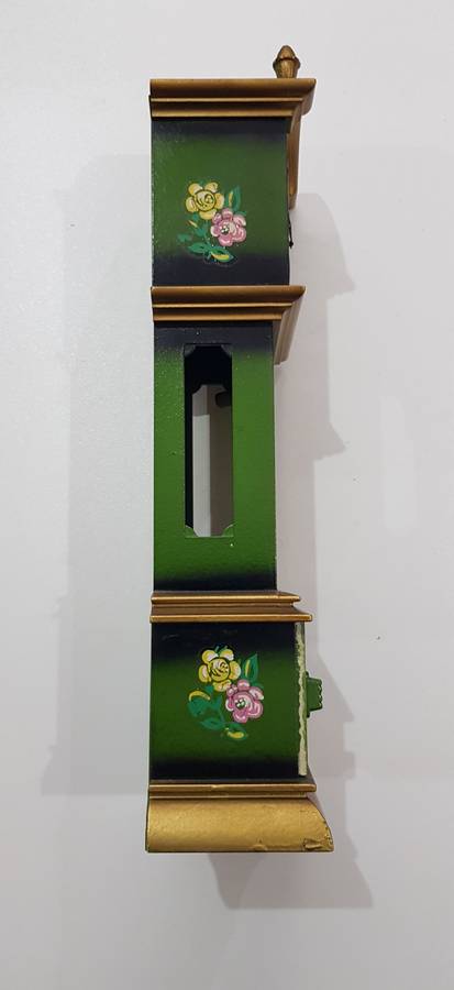 Vintage wooden Mini Grandfather standing clock. Can be used as Toy/Dolls house furniture