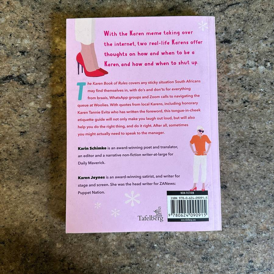 The Karen Book of Rules (New) By Karin Schimke & Karen Jeynes Softcover