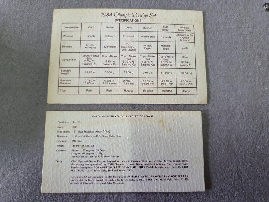 USA 1984 Olympic Prestige coin set