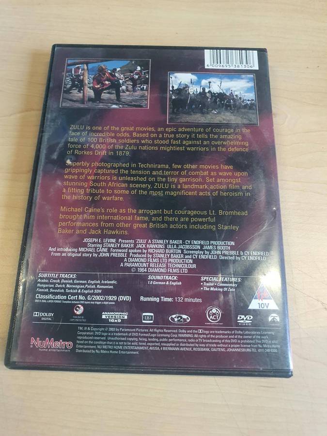 Michael Caine ZULU Dvd Collectors Edition