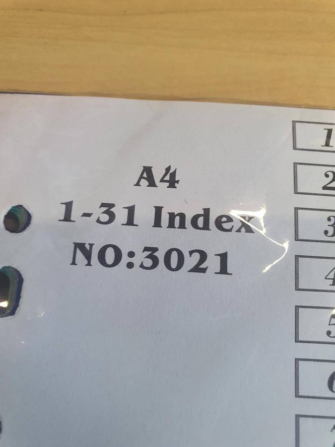 Treeline A4 1-31 Index No: 3021