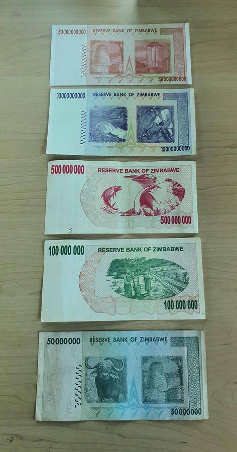 5 Zimbabwe Dollars as per Photos