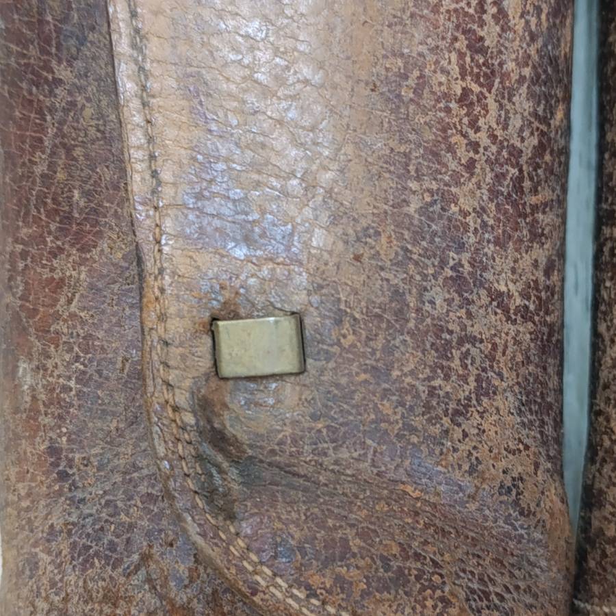 WW2 German brown Leather gaitors with 1940 German marking inside