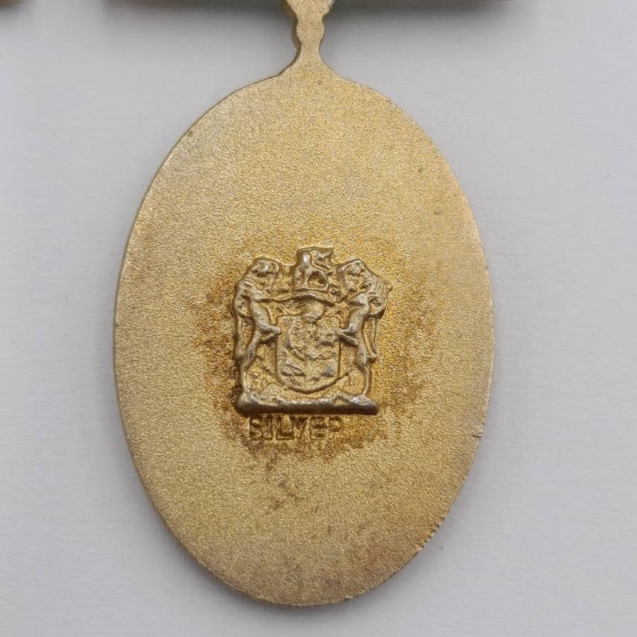 SANDF MK  30 Year Gold colour sterling silver medal and miniature - low number #52