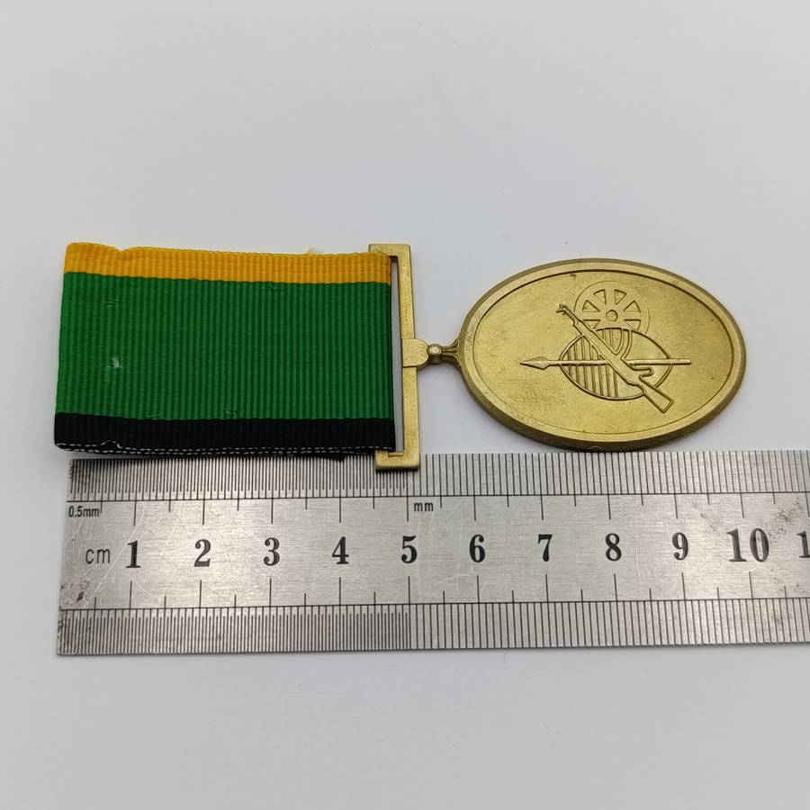 SANDF MK  30 Year Gold colour sterling silver medal and miniature - low number #52