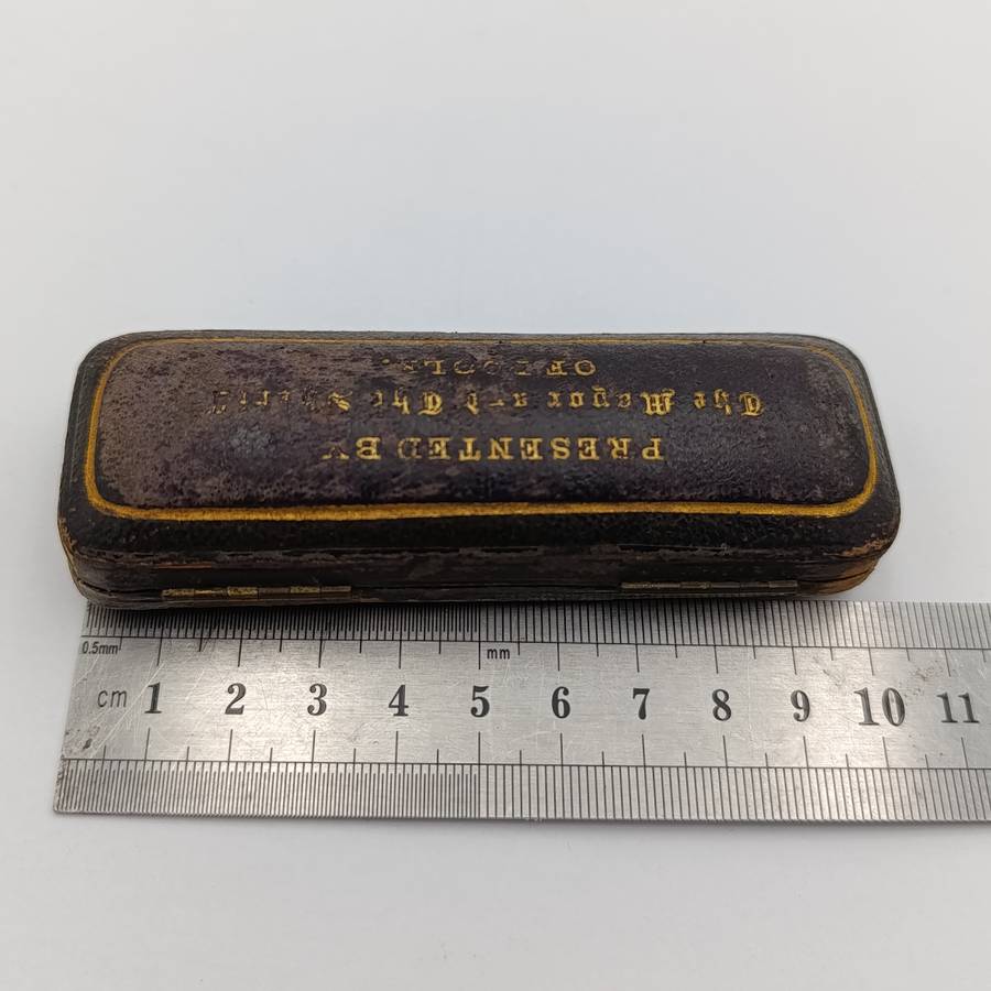 1894 Gold clad fountain pen/pencil combination with unused wax seal end in original box