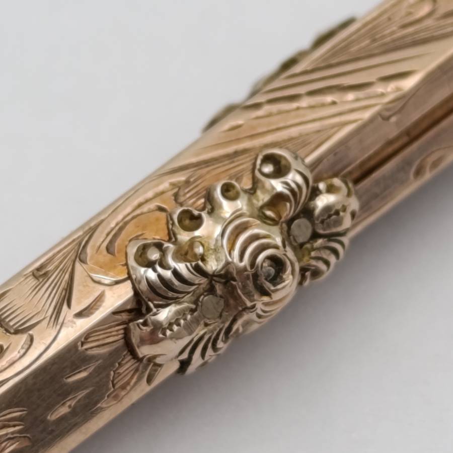 1894 Gold clad fountain pen/pencil combination with unused wax seal end in original box