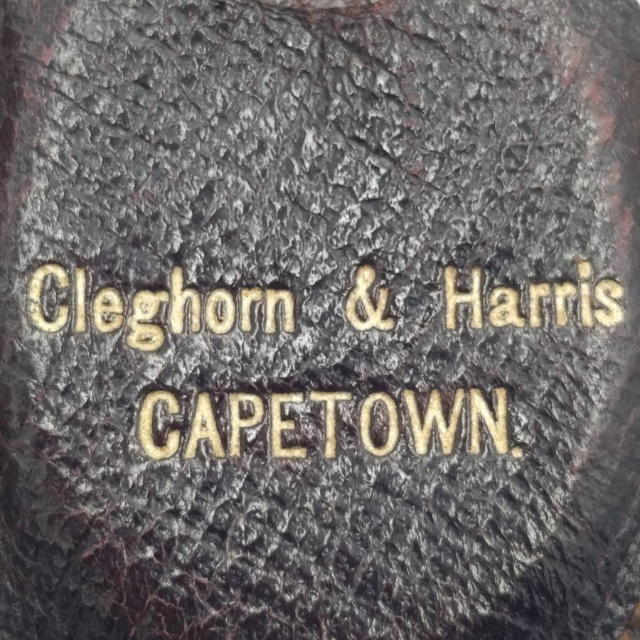Antique Cleghorn and Harris Cape Town miniature mirror and comb - Compliments of the season 1897