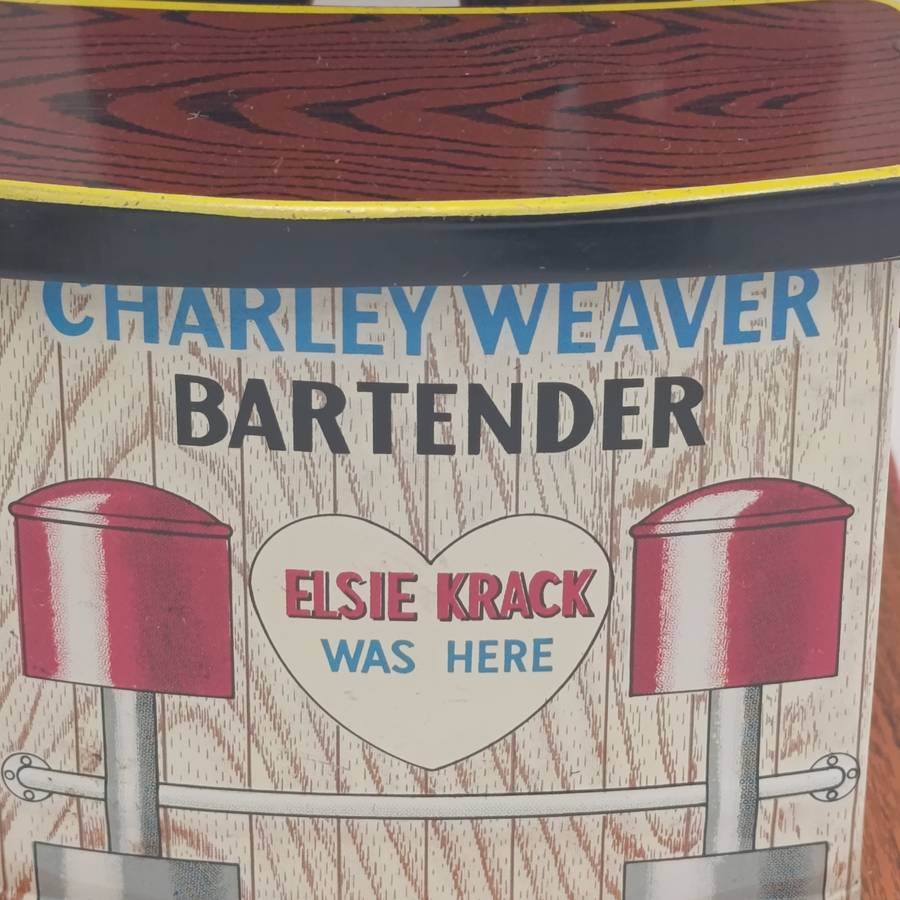 Vintage Charlie Weaver Bartender battery operated tin toy - working