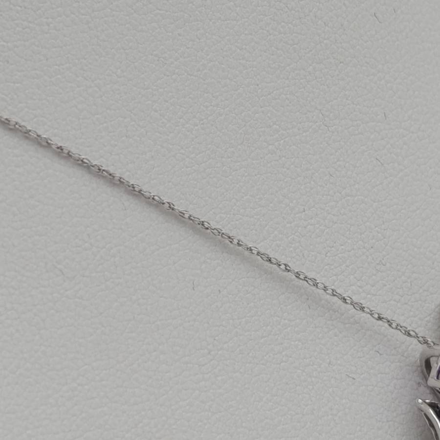 14kt white gold Amethyst necklace and pendant set with earrings - including diamonds, and quartz