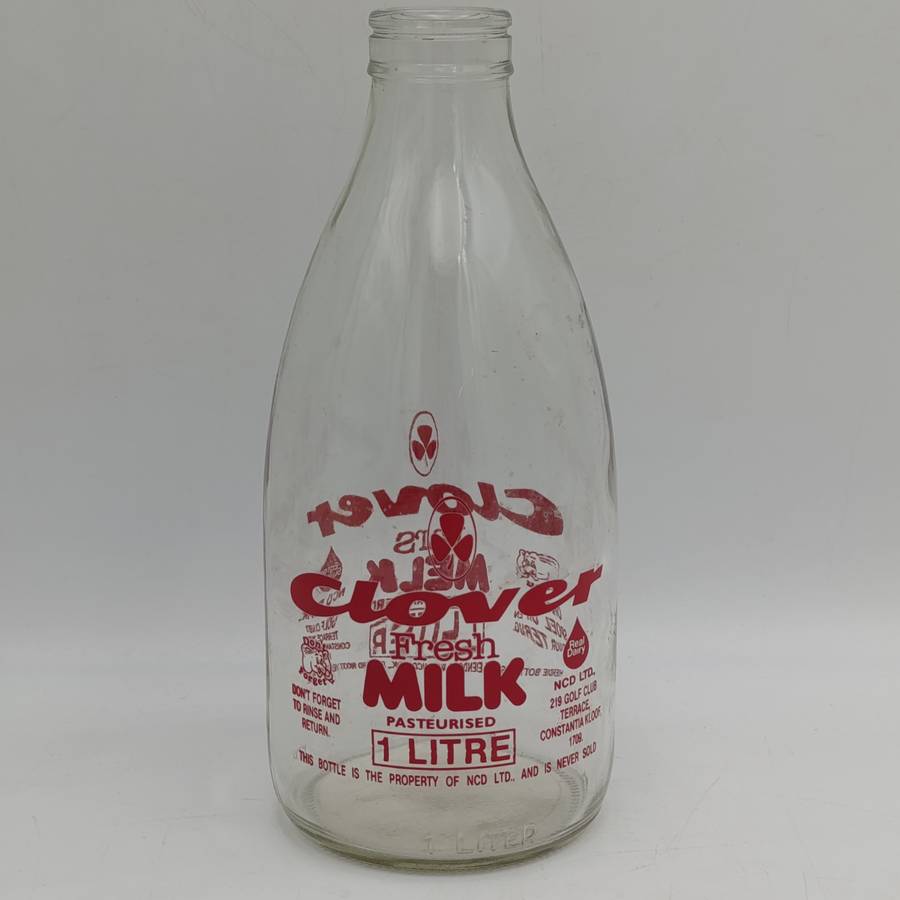 Vintage Clover Milk 1 Liter glass bottle