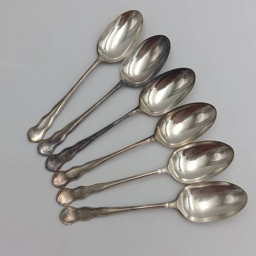 Lot of 6 vintage HF&Co extra large table spoons