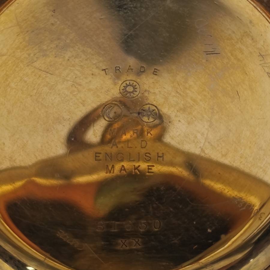 Antique F.Paine London goldplated open face pocket watch - balance staff broken