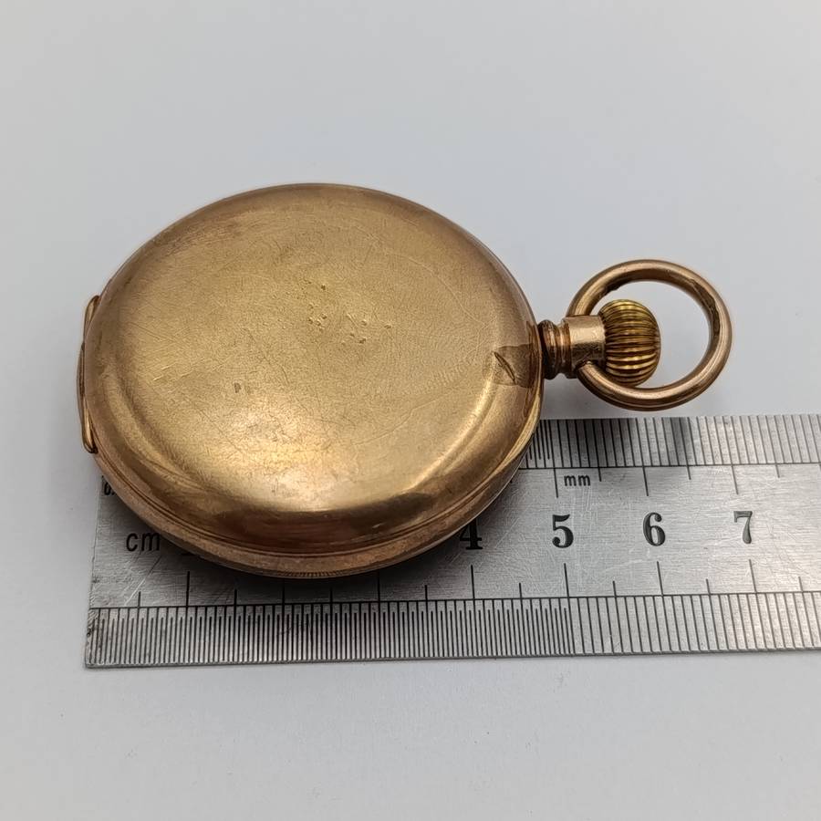 Antique F.Paine London goldplated open face pocket watch - balance staff broken