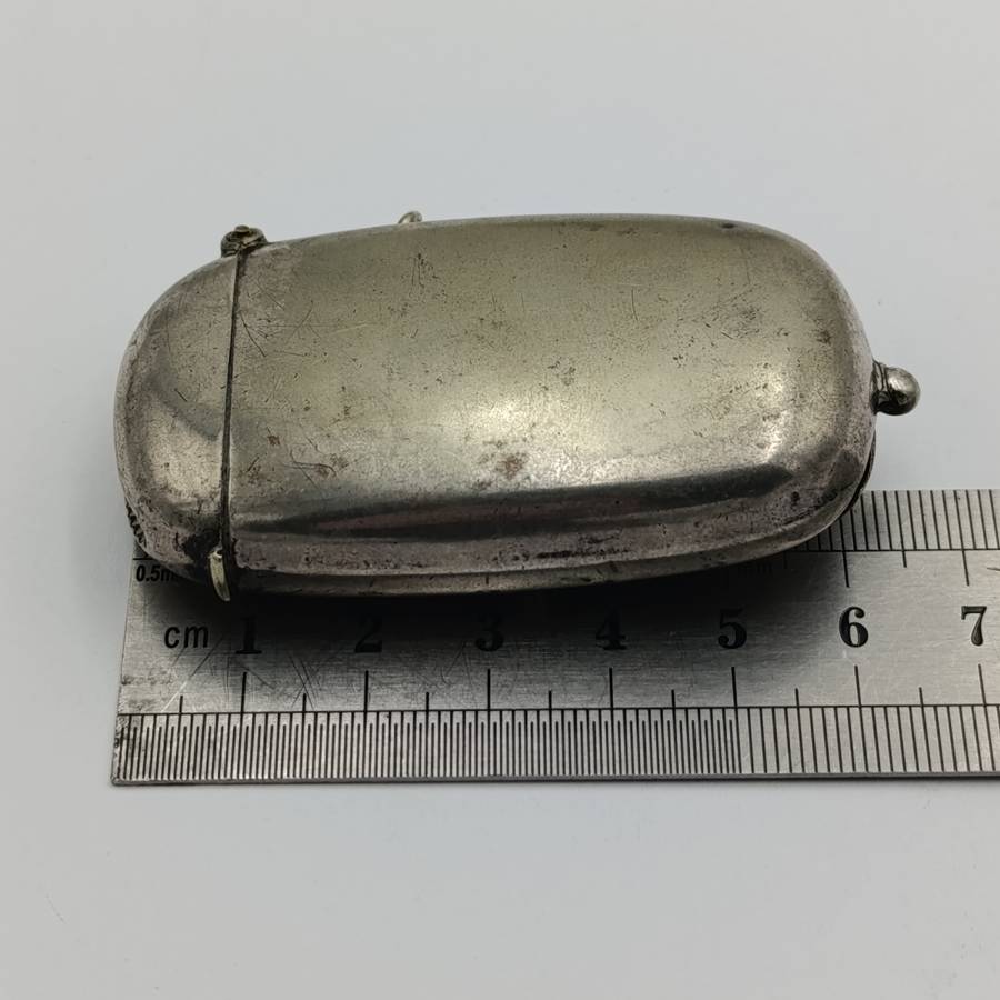Antique silverplated vesta case and coin holder