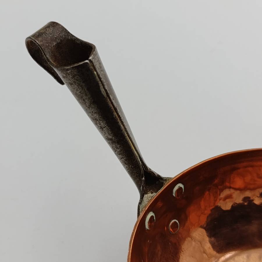Antique Norwegian hammered copper measuring spoon