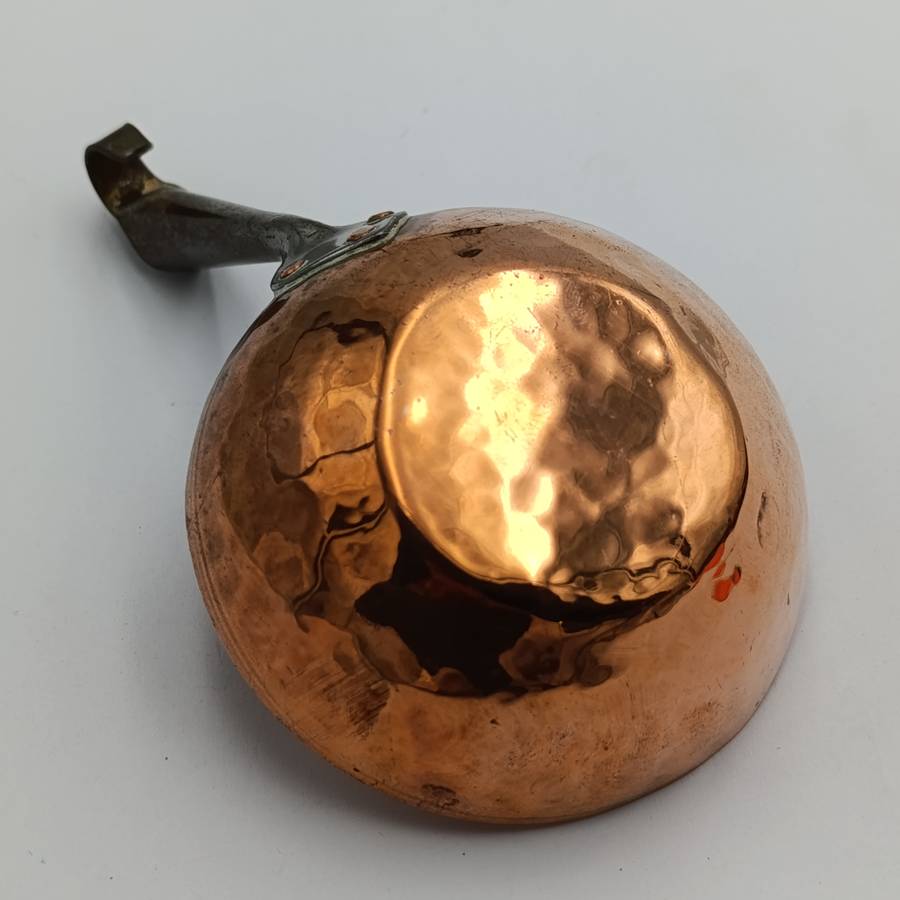 Antique Norwegian hammered copper measuring spoon