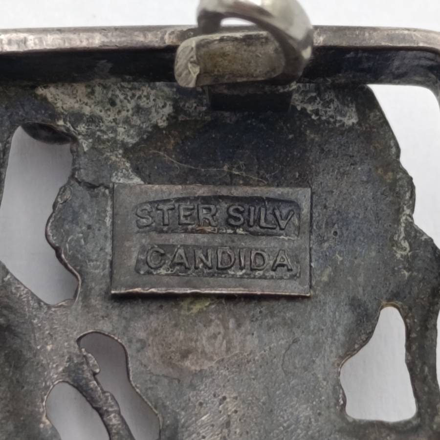 Sterling silver vintage Candida brooch 16.8g